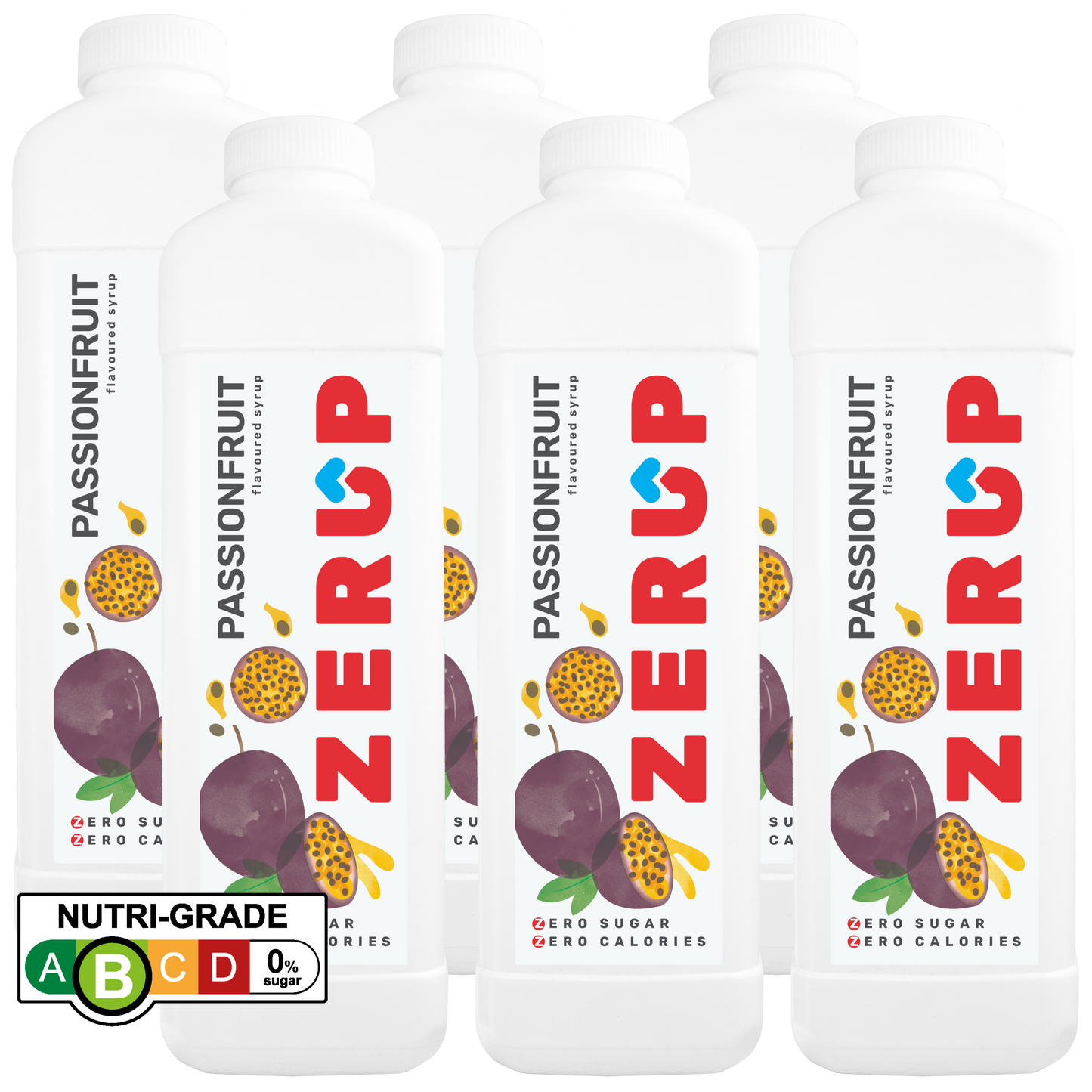 Zerup Zero Sugar Passionfruit Syrup 1L x 6