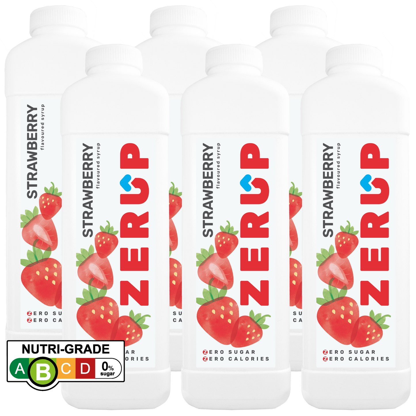 Zerup Zero Sugar Strawberry Syrup 1L x 6
