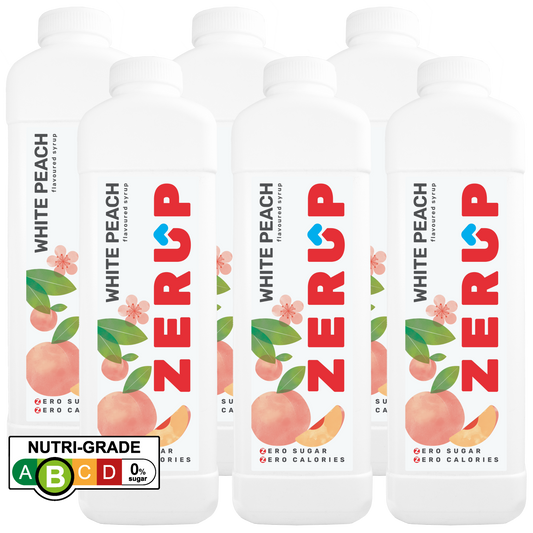 Zerup Zero Sugar White Peach Syrup 1L x 6