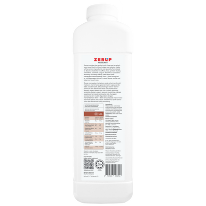 Zerup Zero Sugar Hazelnut Syrup 1L