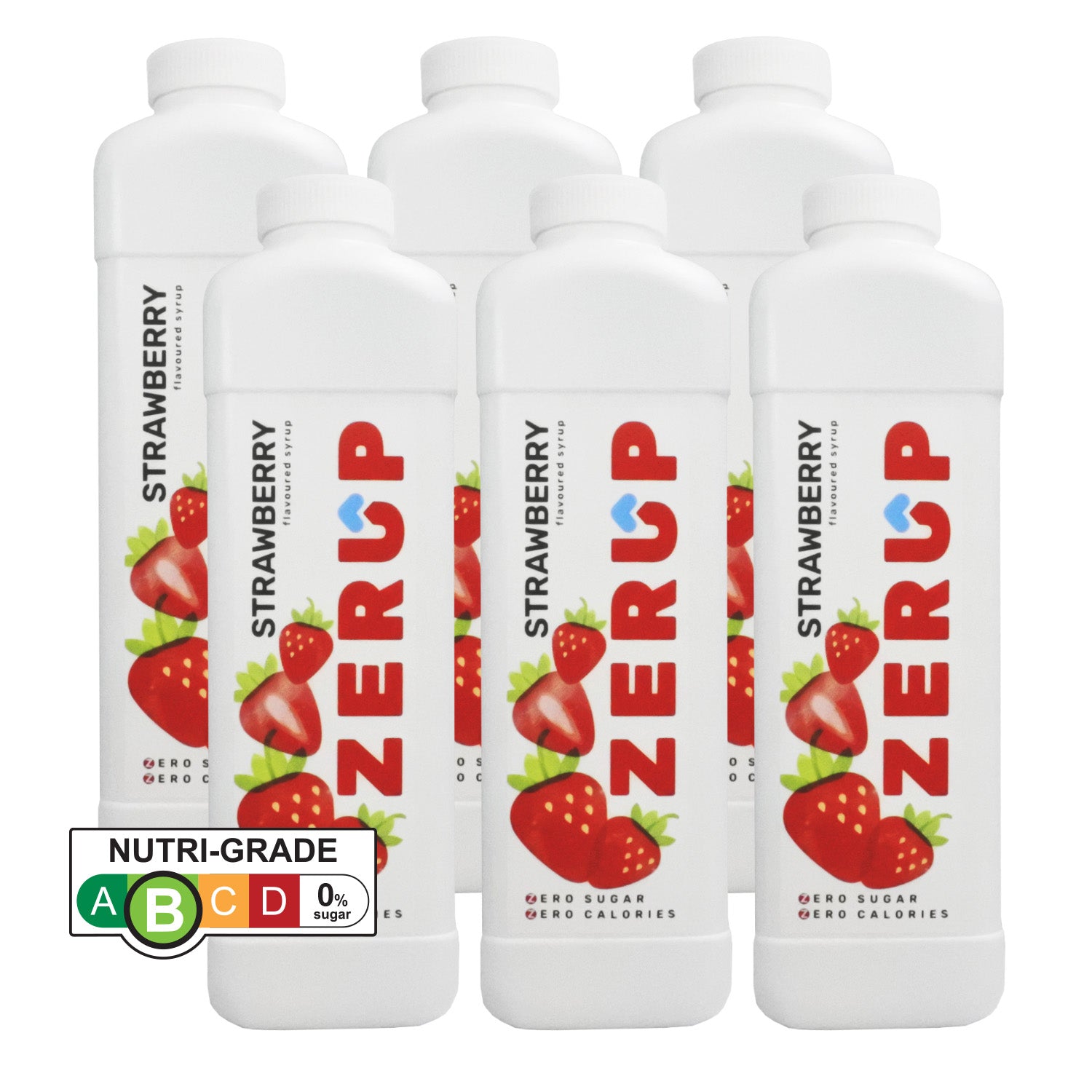 Zerup Zero Sugar Strawberry Syrup 1L x 6