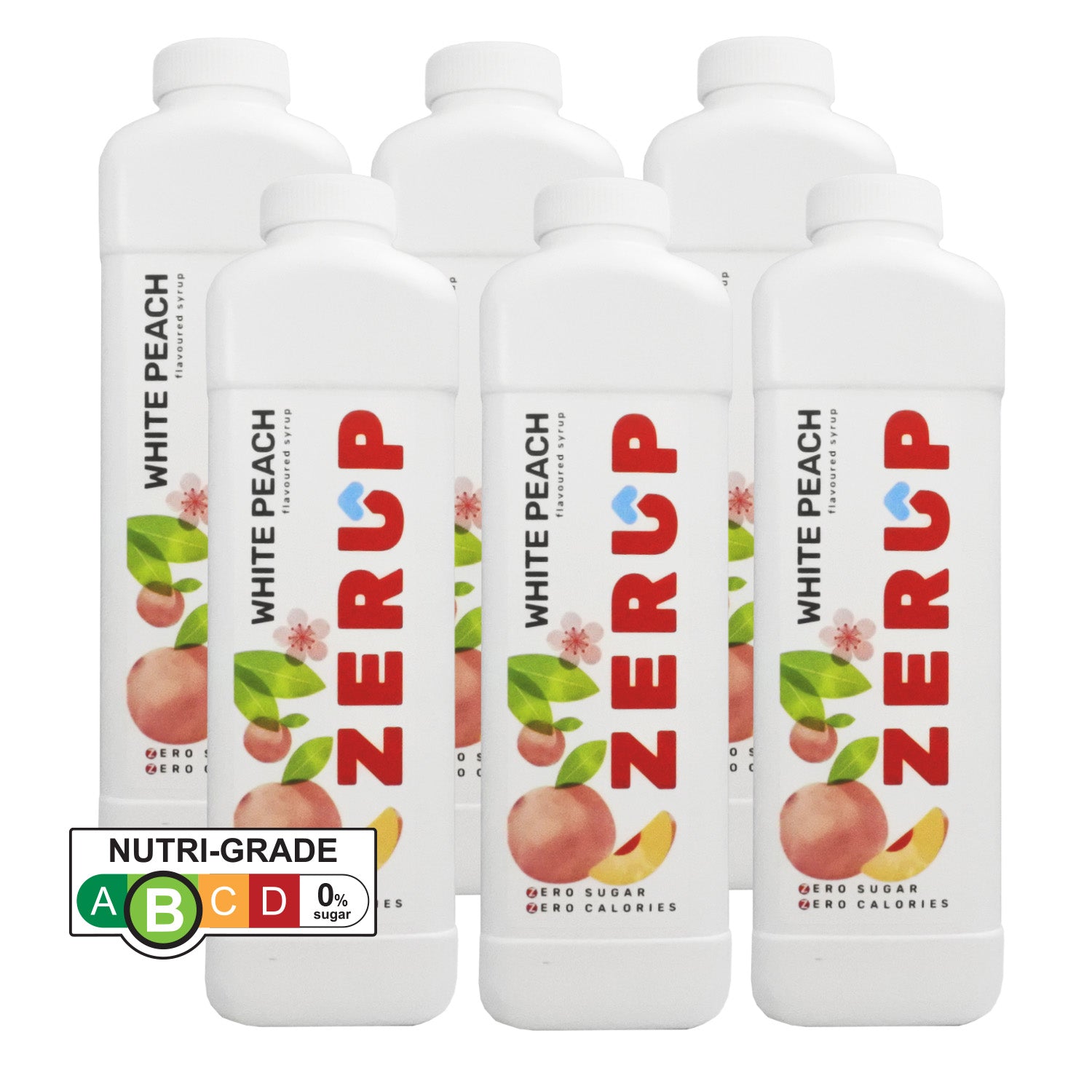 Zerup Zero Sugar White Peach Syrup 1L x 6