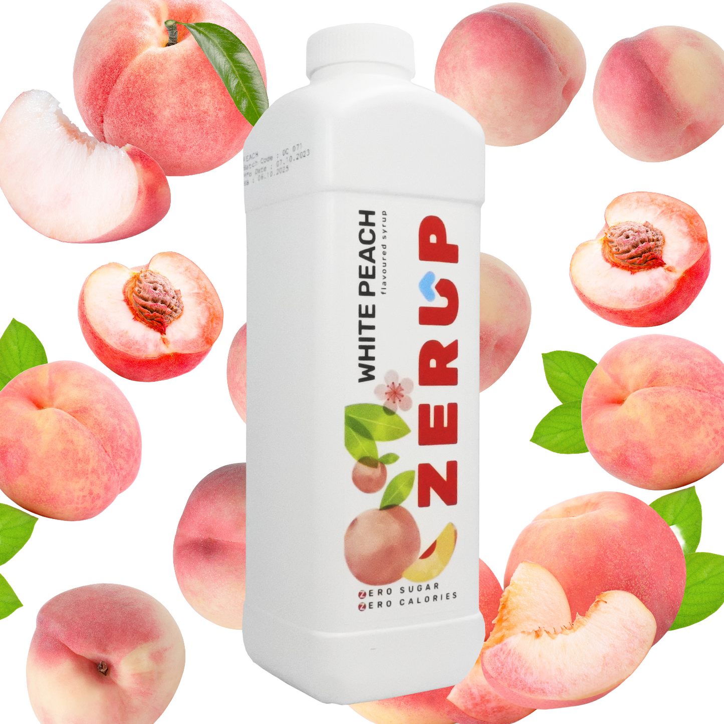 Zerup Zero Sugar White Peach Syrup 1L x 6