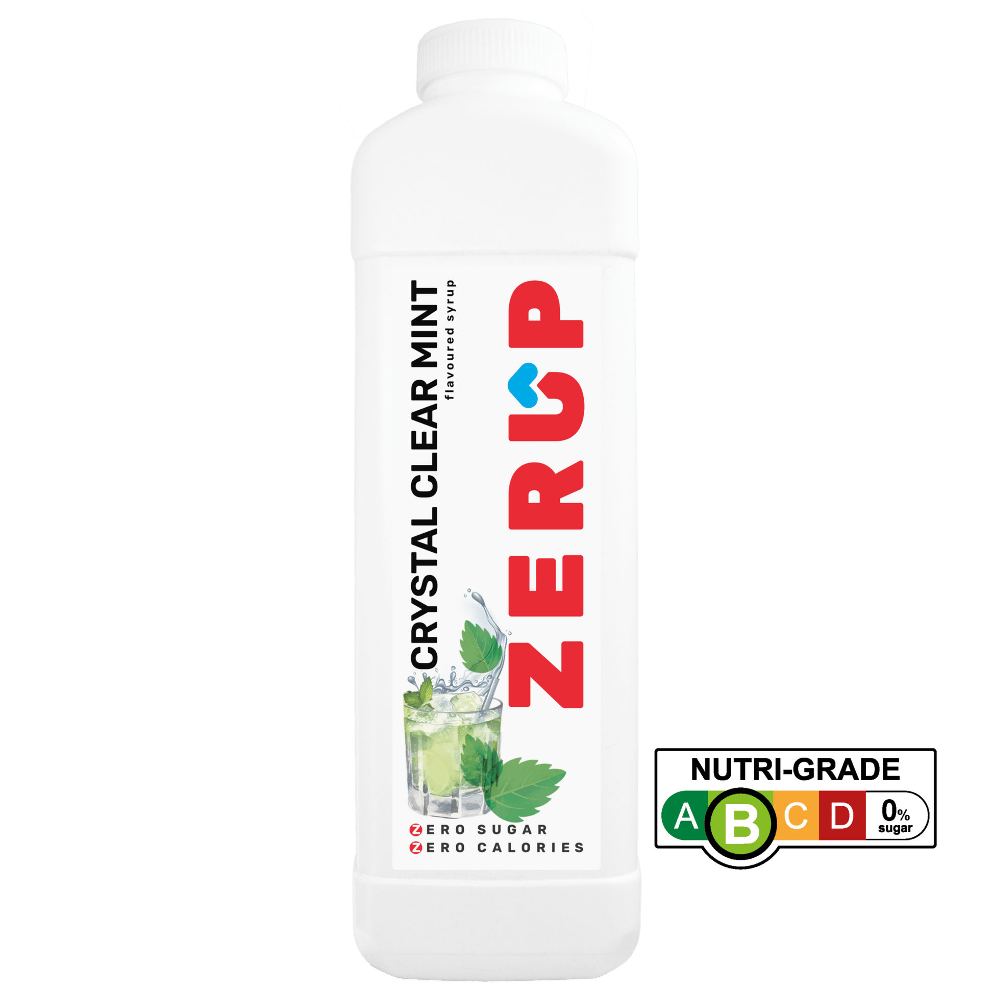 Zerup Zero Sugar Crystal Clear Mint Syrup 1L - zerup