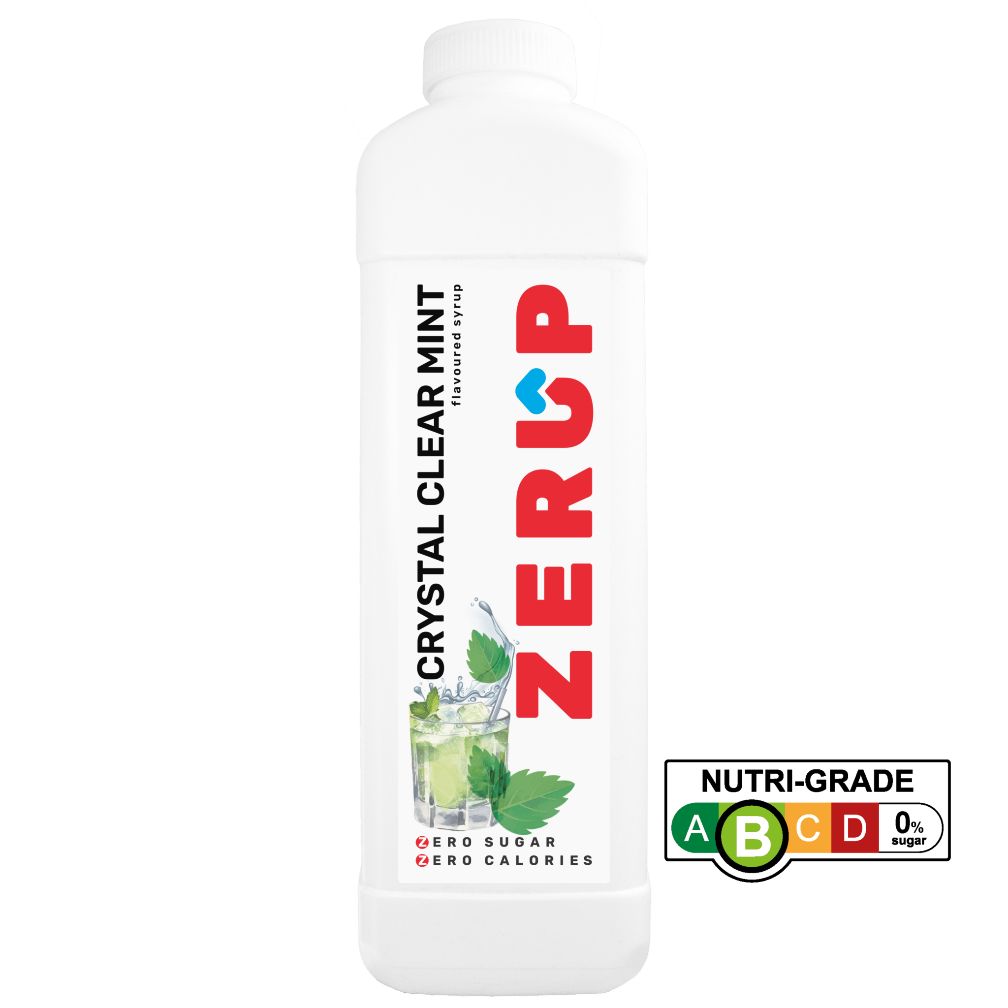Zerup Zero Sugar Crystal Clear Mint Syrup 1L - zerup
