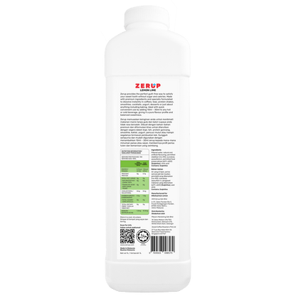 Zerup Zero Sugar Lemon Lime Syrup 1L - zerup