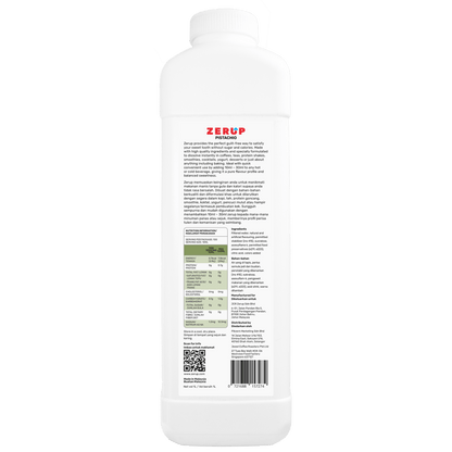 Zerup Zero Sugar Pistachio Syrup 1L - zerup
