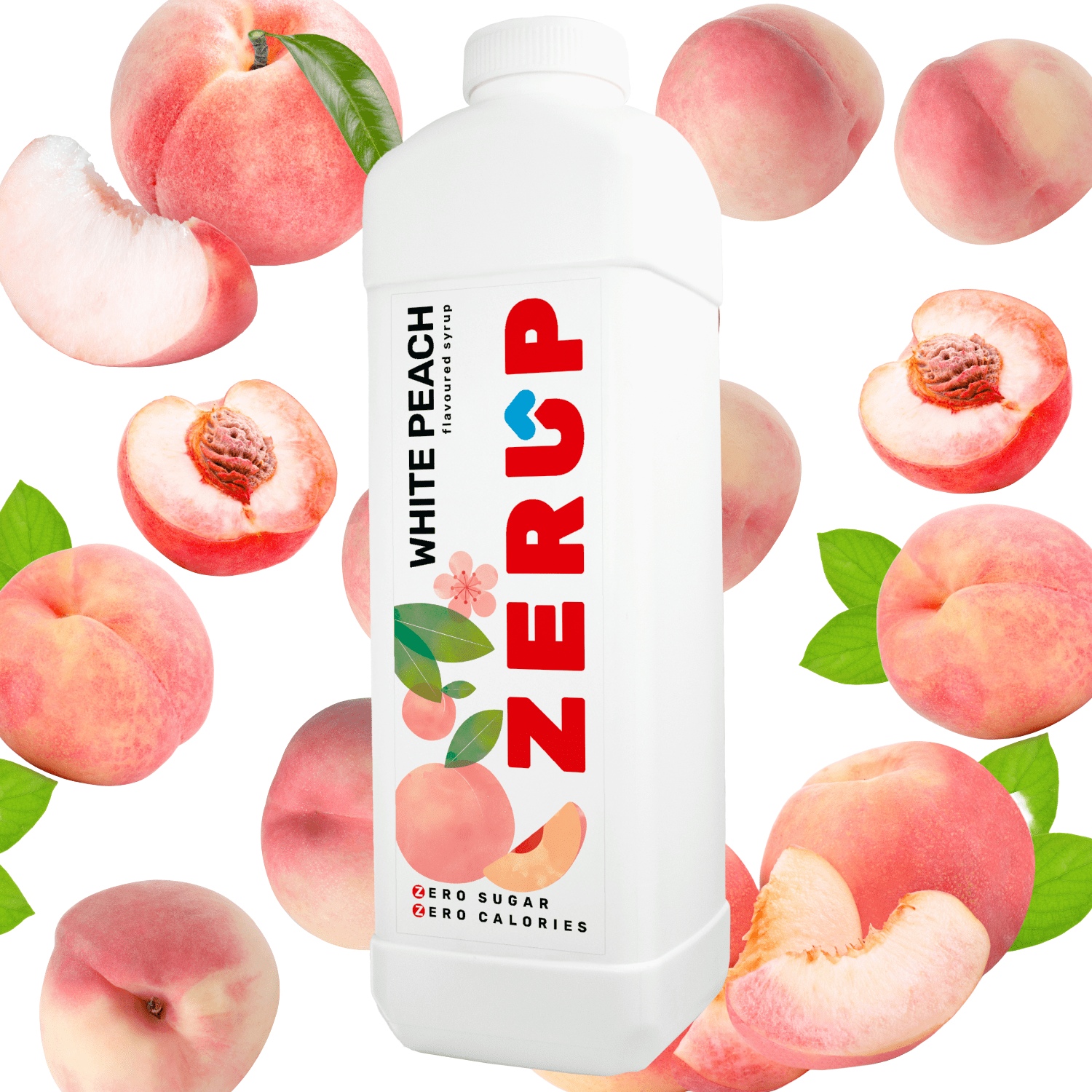 Zerup Zero Sugar White Peach Syrup 1L - zerup